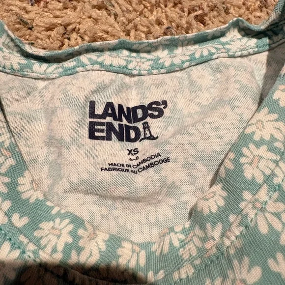 Lands' End Blue Floral Daisy fit and flaire tunic - Kids size XS - Picture 3 of 4